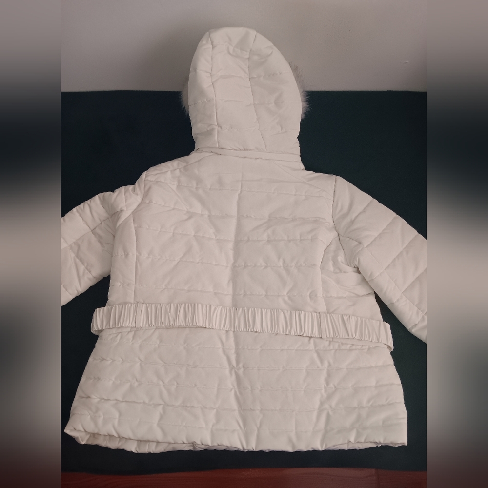 UNUSED New York & Company Fleece Inside Detachable Hood & Fur Winter Coat 2XL - Picture 6 of 14